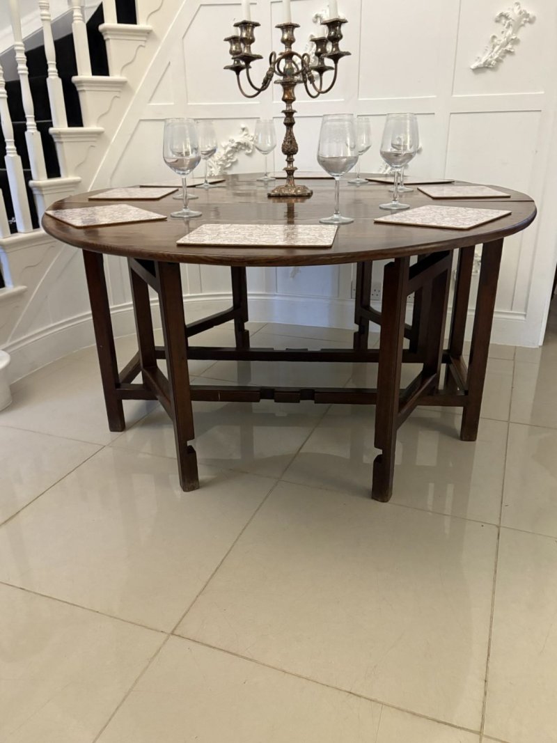 Large Superb Quality Antique 17th Century Oak Gateleg Dining Table - Image 4